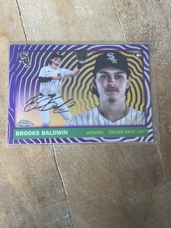 2025 Topps Chrome Platinum Brooks Baldwin Purple Vibrations Refractor /250 RC