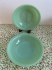 2 Vtg Fire-King Jane Ray Jadeite Small Ribbed Berry Fruit Bowls 4 7/8"