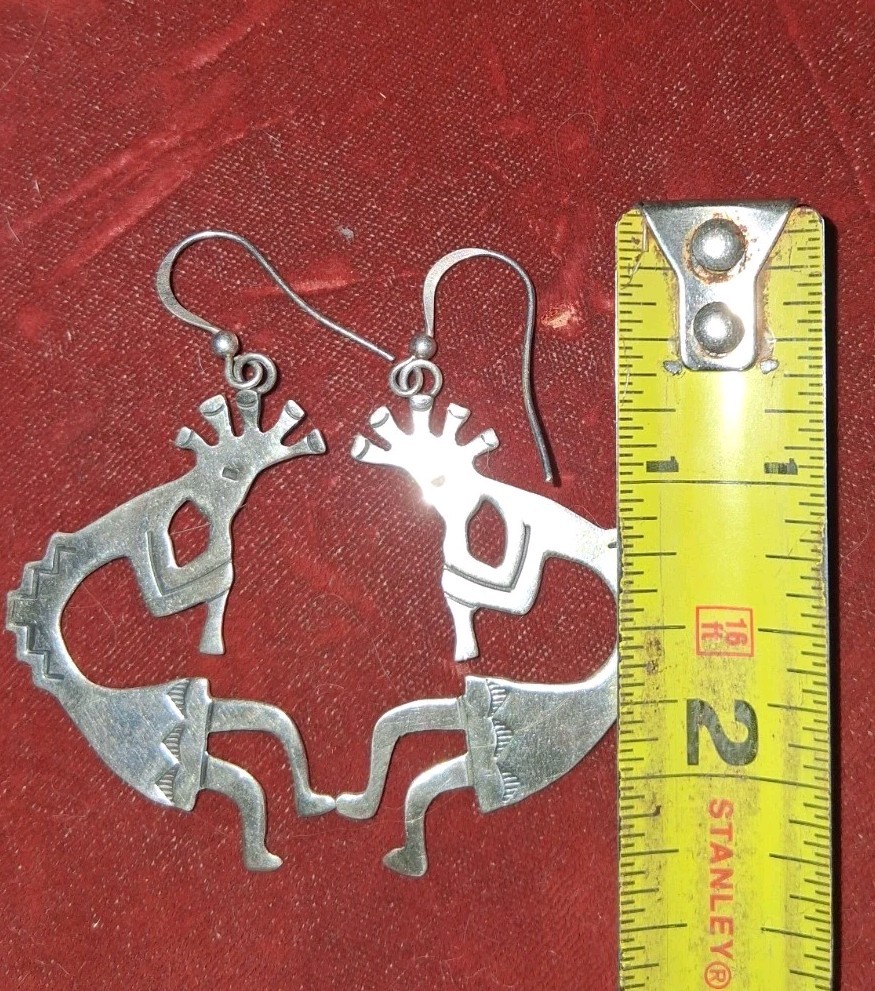 STERLING SILVER AUTHENTIC NATIVE DANGLE KOKAPELLI… - image 5