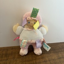 Taggies Pink Baby Doll Plush Thermal Waffle Satin Mary Meyer Stuffed Lovey