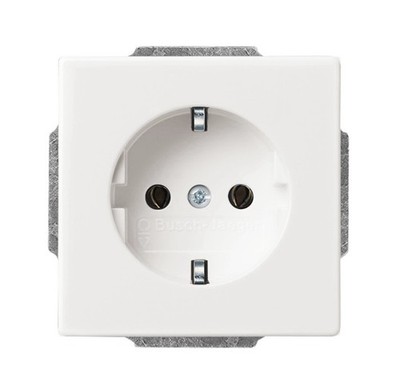 Busch-Jaeger 2CKA002011A3725 SCHUKO  Steckdosen-Einsatz studioweiß, je 10 Stück