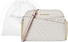 Michael Kors Jet Set Travel Medium Logo Dome Crossbody Bag Dust bag PWD BLSH MLT