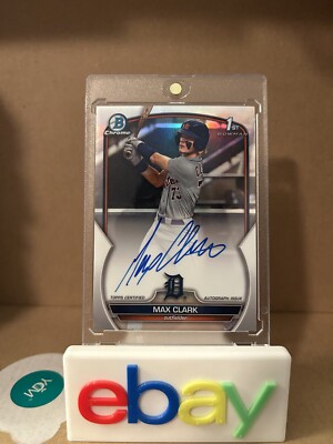 MAX CLARK 2023 Bowman Draft Chrome 1st Auto Refractor /499 #CDA-MC Rookie Damage