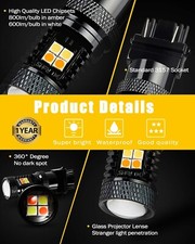 1pcs 3157 Switchback LED Bulbs: Extremely Bright 3030 Chipsets White/Amber 