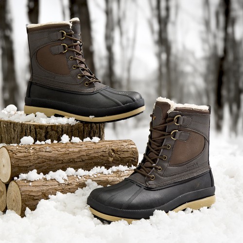 Men's Insulated Waterproof Winter Snow Boots Warm Outdoor Boots for Cold Weather - Picture 20 of 28