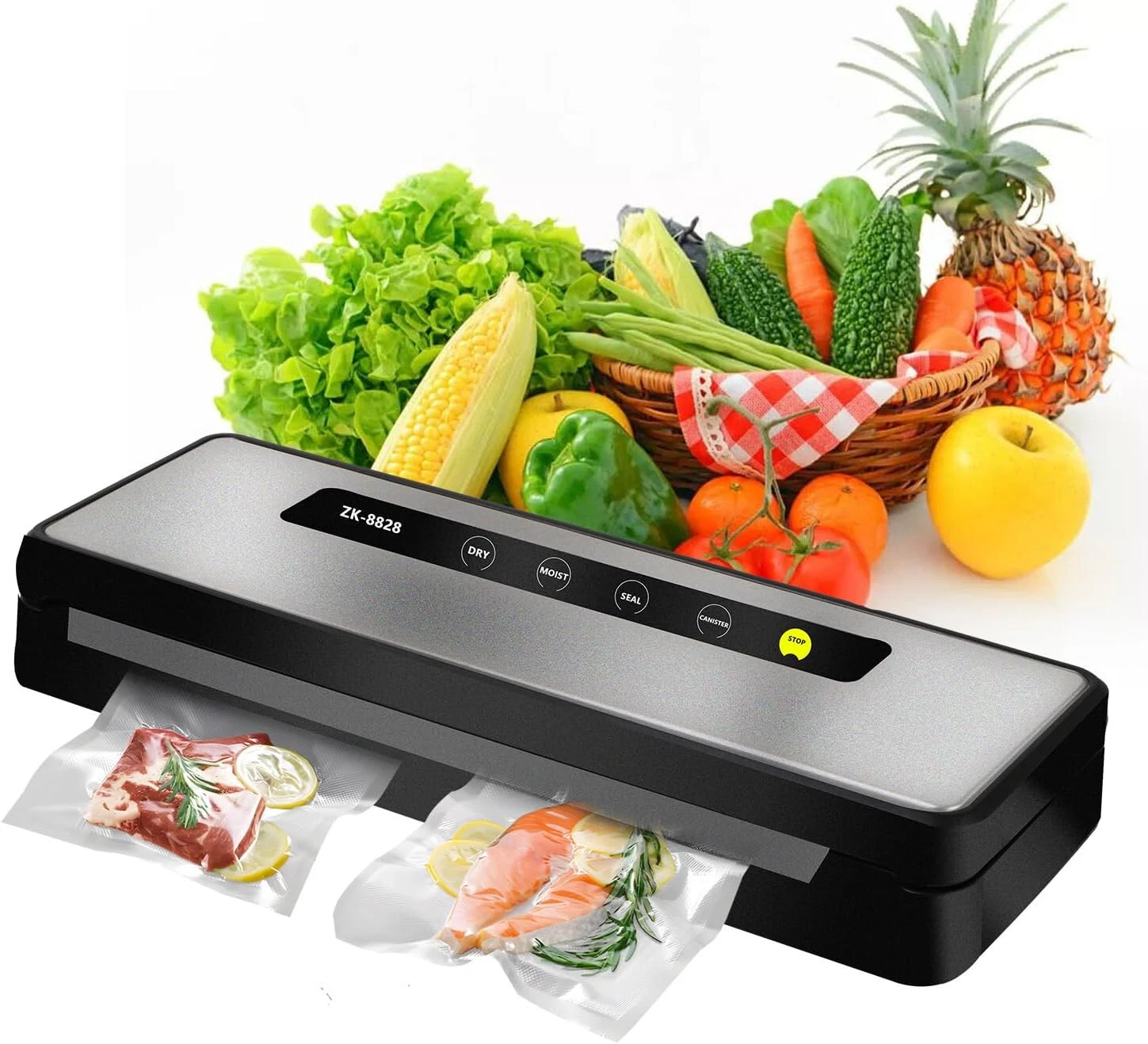 Vacuum Sealer Machine, Commercial Dry Moist Vacuum Sealer w 10 Mini Food Storage