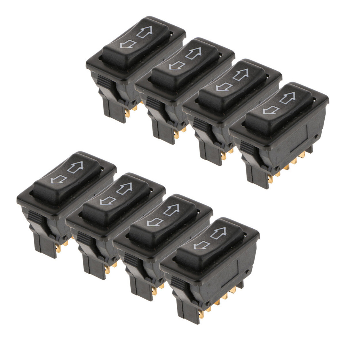 8Pcs Car Universal 5Pin Power Door Lock/Power Window Rocker Switches DC