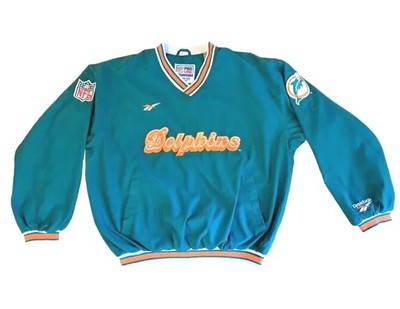 VTG Reebok Proline Authentic NFL Pullover Jacket Miami Dolphins Size XL  1990's | eBay