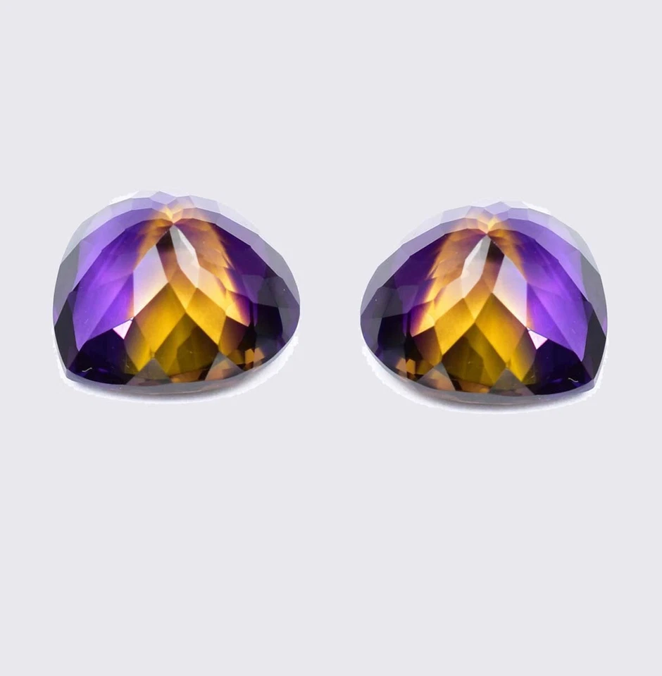 1 Pair 6 x 6 MM Natural Bi-Color Bolivia Ametrine Untreated Gemstone Certified - Image 4 of 4