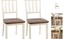 whitesburg dining room chair set of 2, brown/cottage white