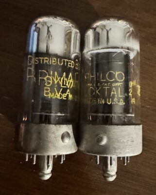 NOS Match Pair Brimar & Philco (Sylvania) 7C5 KT81 Loctal Tubes (6V6) RichTone !