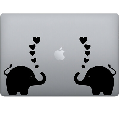 Aufkleber Elefant Herzen für PC Computer Tablet (4 Stück) Laptop Macbook P0020