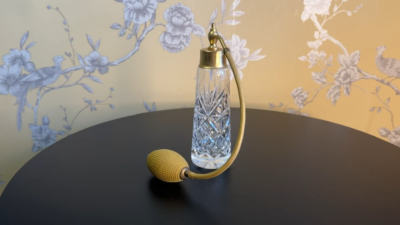 Thomas Webb England Perfume Atomiser Crystal Glass Bottle-marked