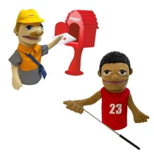 Sportsman&Postman Hand Puppets Set 2 Pack Kids Role Play Toys Soft Play Puppets