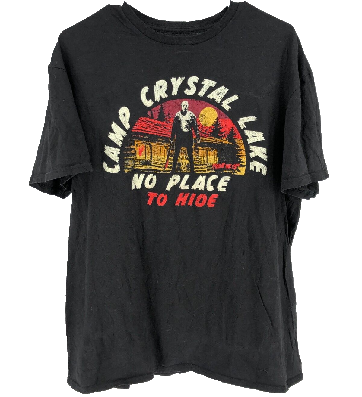 Camiseta Friday The 13th Camp Crystal Lake Horror Hombre Talla XL Negra