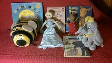 CLASSROOM LIBRARY BOOKS & TOYS LLAMA LLAMA, CINDERELLA, HAPPY BEES, DUMBO plush