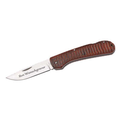 Herbertz Taschenmesser Pakkaholzgriff, mit persönlicher Gravur