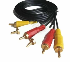 18 ft 3 RCA Composite AV Audio Video Cable Gold Plated Male Red White Yellow