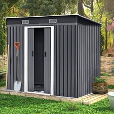 Metal Garden Shed 8 X 4ft Outdoor Yard Storage Tool House WITH FREE BASE & VENT