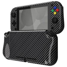 For Nintendo Switch Lite Protective Hard Shell Case Graphite Carbon Fiber