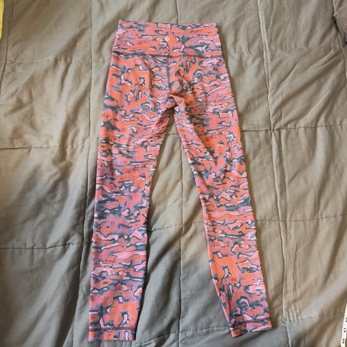 Lululemon leggings wunder train high rise Leggings size Small Pink Multi Yoga - Picture 2 of 9
