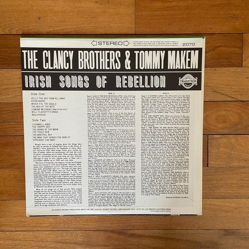 The Clancy Brothers & Tommy Makem Irish Songs of Rebellion Vinyl LP 2070 - Picture 4 of 5