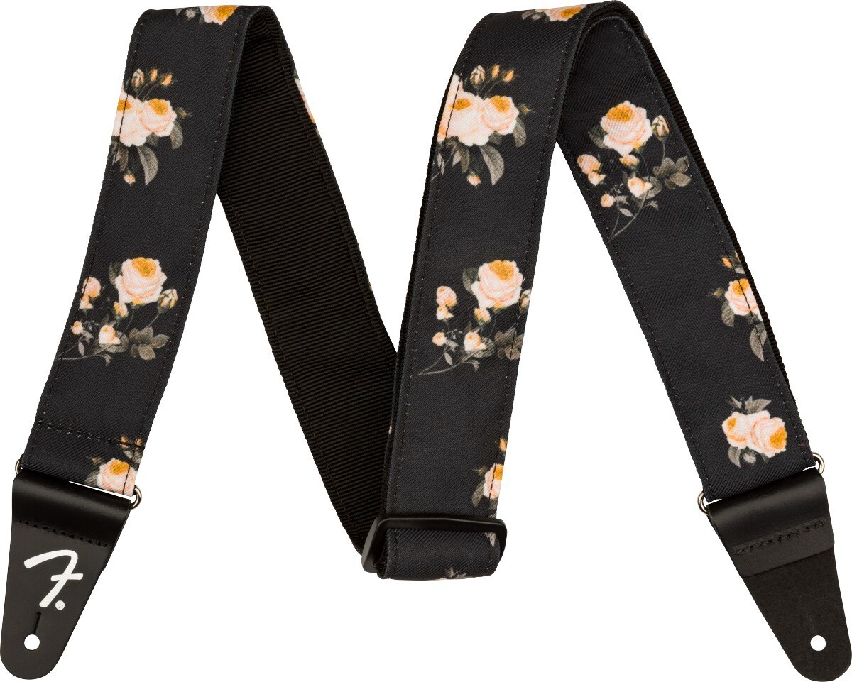 099-0638-006 Genuine Fender Floral Vintage Rose Black Strap 2