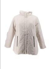 Nuage Diamond Quilted Peach-skin Jacket W/fixed Hood (ivory, Xx-small) A457457