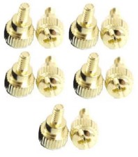 10 x Gold Steel Computer Case Thumbscrews for Cover / Power Supply / PCI Slots