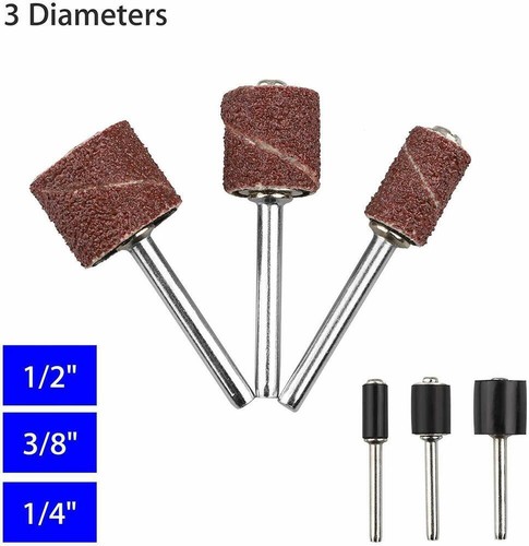 Kit de brocas lijadoras de clavos de tambor de lijado de 252 piezas para accesorios Dremel herramienta giratoria - Imagen 10 de 11