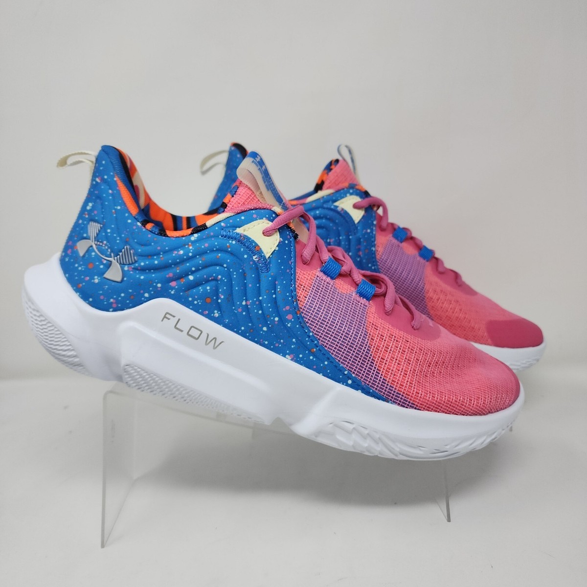 Under Armour Basketball Shoes Mens 12 Pink Blue Flow FUTR X 2 Logo