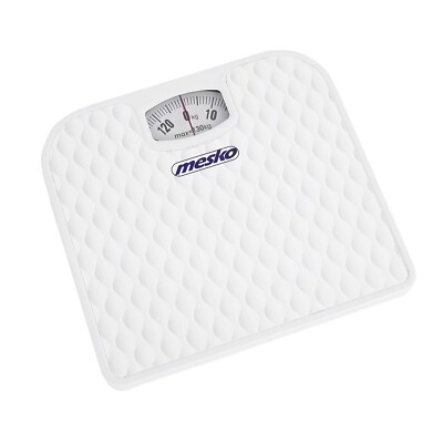 Personenwaage Mesko MS 8160 Badwaage Waage bis 130 kg analog mechanisch Weiß