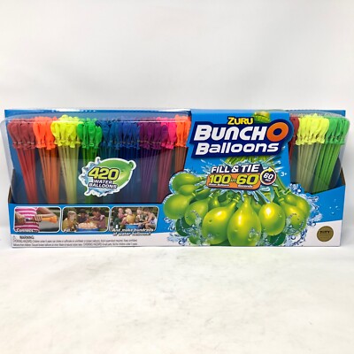 NIP Zuru Bunch O Balloons 420 Water Balloons Fill & Tie 100 60 Seconds Summer 