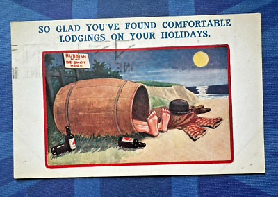 H B Ltd Comic Postkarte 1932 Bass Pale Ale Flaschen Bierfass FUNDUNTERKÜNFTE