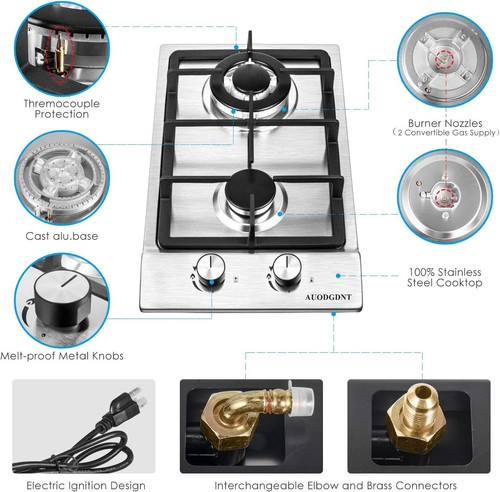 gas stove stainless steel 2 burner