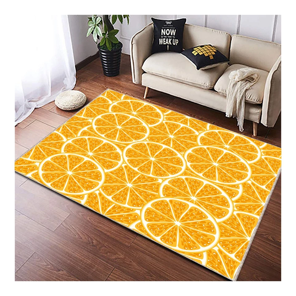 Orange Slice Pattern Rug, Vibrant Citrus Design, Fresh and Bright Home Decor Rug - Image 2 of 4