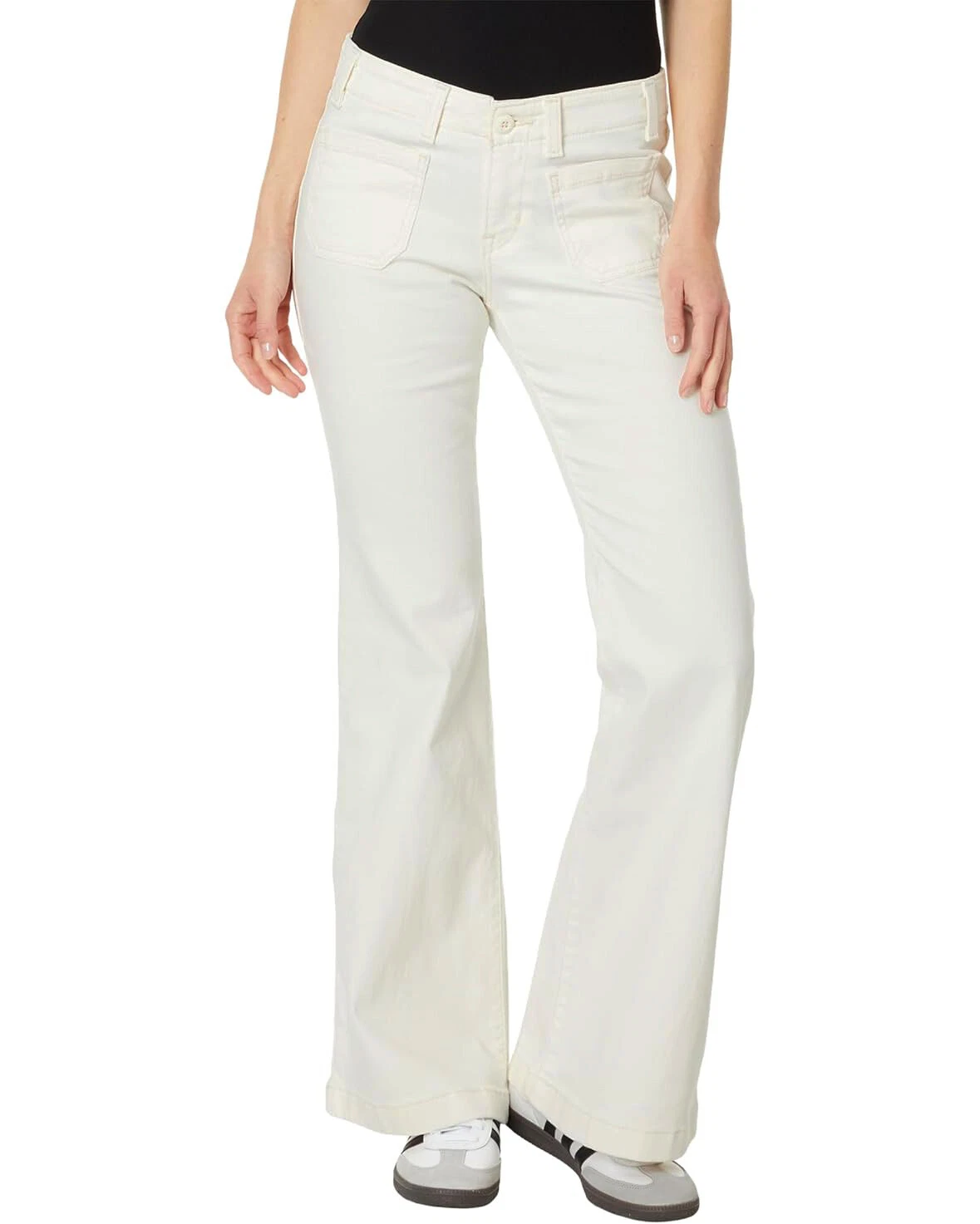 Levis Superlow Flare Pants Womens Egret Low Rise Flared Leg Stretch Trousers