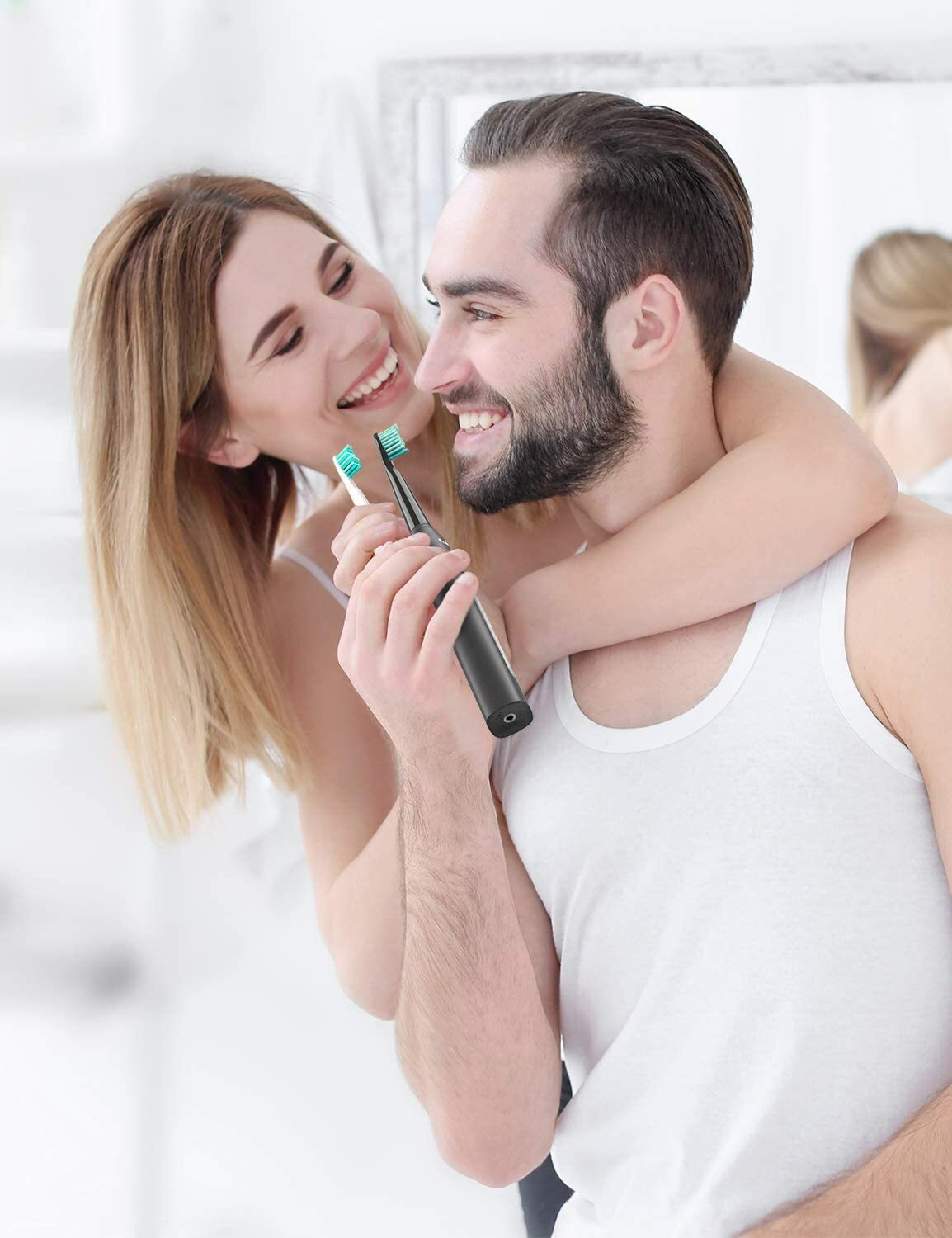 2 PACK Fairywill Sonic Electric Toothbrush 5 Modes Travel Case USB Rechargeable