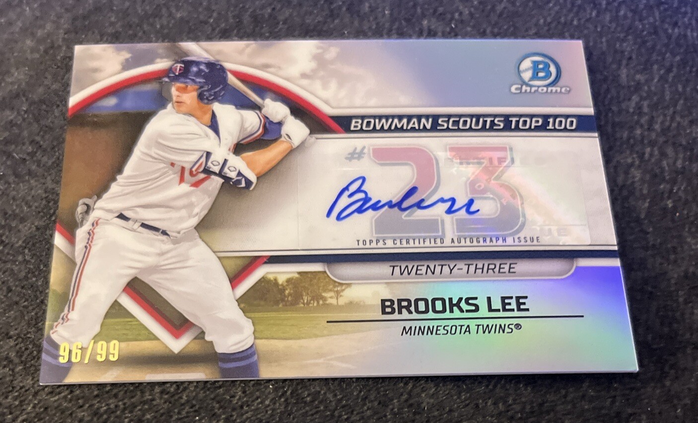 2023 BOWMAN BROOKS LEE AUTO SCOUTS TOP 100 AUTOGRAPH #96/99 #BTP23 ROOKIE