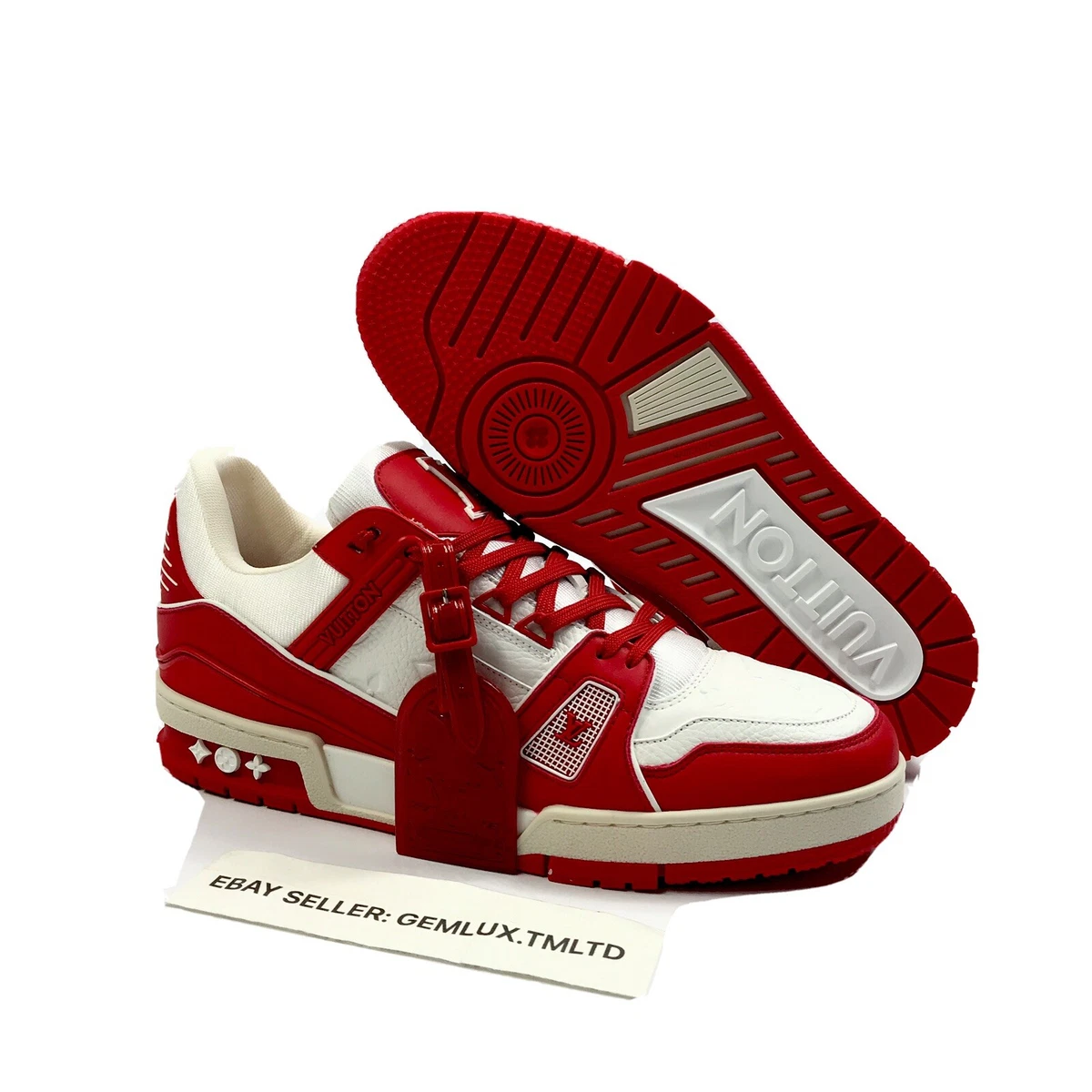 LOUIS VUITTON BY VIRGIL ABLOH RED PRODUCT RED SNEAKERS 1A8PJW SIZE: 8 FITS  UK9