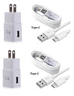 2 SETS OF FAST WALL ADAPTER USB-C FOR SAMSUNG GALAXY S8/S8+/S9/S9+/S10/S10+/S10e