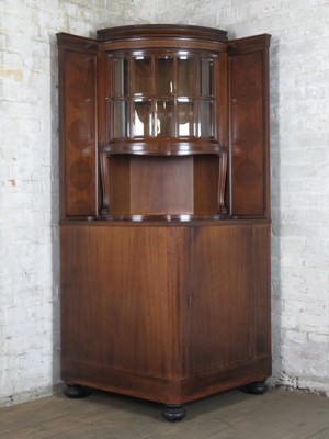 Antiker Eckschrank Vitrine Eckvitrine Schrank Jugendstil Art Deco