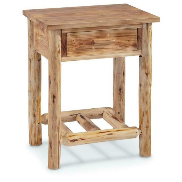 Castlecreek Dsl 9223 Log End Table Natural Weathered Look For Sale Online Ebay
