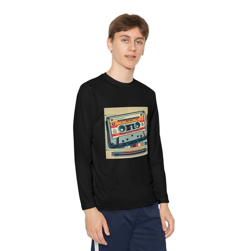 Grapic Cassette Tape Youth Long Sleeve Competitor Tee - Picture 20 of 69