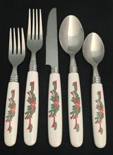 NEW Cambridge POINSETTIA & RIBBON You Choose Piece CHOICE Stainless Flatware NEW