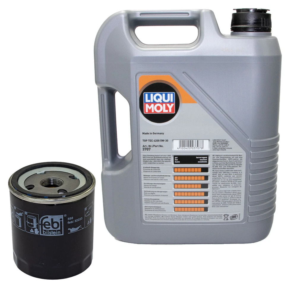Motoröl Set 5W-30 5 Liter + Ölfilter 32223 für Citroen C5 I Fiat Lancia Peugeot - Bild 2 von 4
