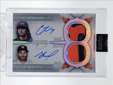 C.J. STROUD JOSE ALTUVE 2024 TOPPS DYNASTY DUAL PATCH SILVER AUTO 5/5 Q4274