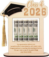 2-Pack 2026 Graduation Money Gift Holder, Money Gift Ideas Wooden Money Holder f