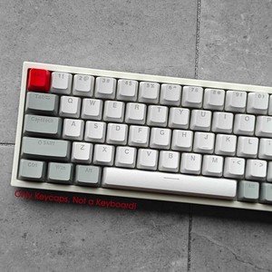 White Gray Keycaps Set Doubleshot Shine Through PBT for MX Mechanical Keyboards