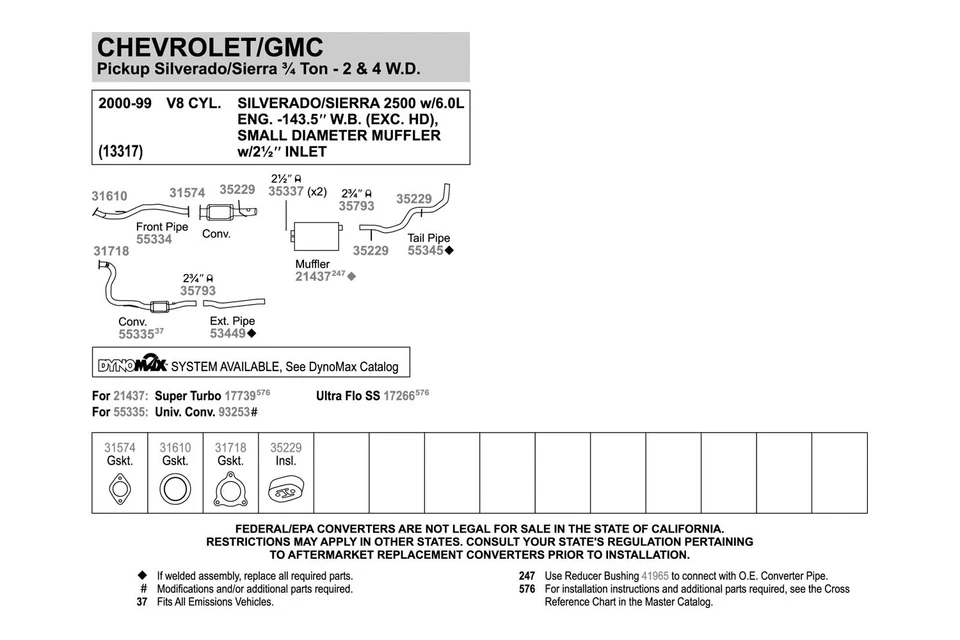 For Chevy Silverado 1500 HD 02-06 Walker Aluminized Steel Exhaust Front Pipe Foto 3 de 4